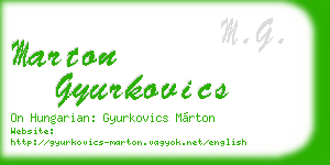 marton gyurkovics business card